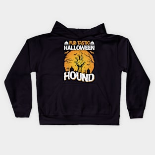 Waggin' & Witchin' Dog on Halloween Kids Hoodie